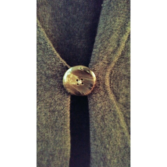 Ann Taylor Petite XS Sweater Gray One Button Cardigan 3/4 Sleeves Soft Banded - Picture 4 of 5